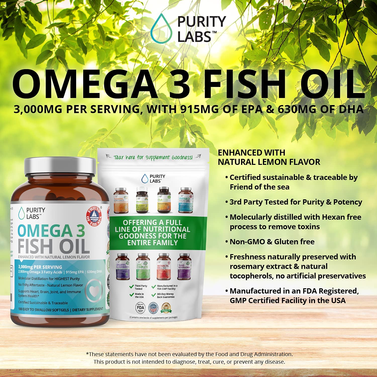 Triple Strength Omega 3 Fish Oil Supplement
